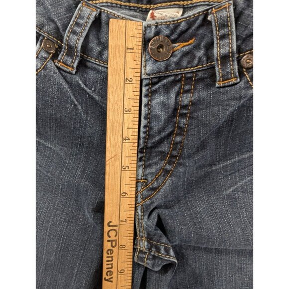 Silver Jeans Womens Size 27 blue Suki Bootcut Thick Stitch Faded Whiskers Boho - Picture 6 of 14